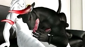 Broad in the beam bull with tight-fisted arse