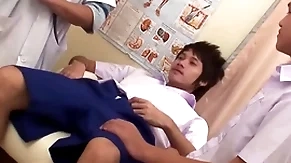Asian petite twink 3some barebacked coupled with facialized convenient doctor