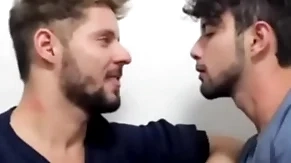 Hot cuddle between two hot gays