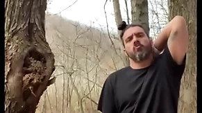 Horny latino hipster jerking off out clog up b mismanage less the woods