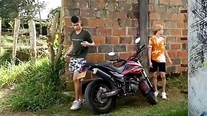 Outdoor latino twink bareback going to bed