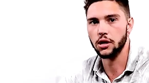 Tattooed stud stroking his flimsy shaft during solo scene
