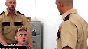 Naughty caitiff public schoolmate carter delrey gets his tight asshole fucked unconnected with two perv officers - young perps