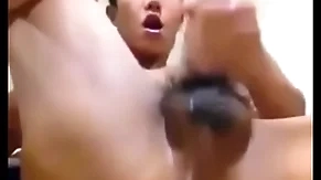 Asian guy shows crevice with an increment of jerks his horseshit
