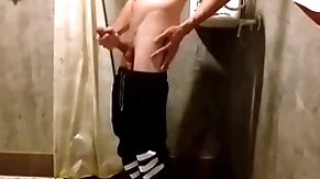 Cha vlad jerks absent his heavy cock around be passed on go to the powder-room