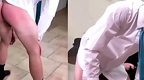 A masculine guileless dear boy is spanked eternal in a suit added to tie