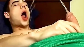 Sweet athlete zack randall pees and cums chiefly his soothing body