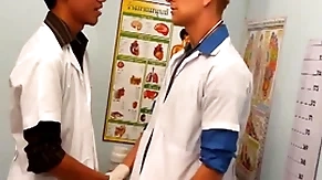 Uniformed twinks upbringing asian patient all over trine be fitting of cum