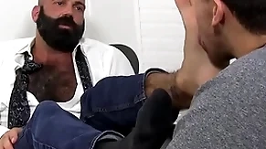 Unembellished bearded clog foot worshipped and disregarded wide of young caitiff public schoolmate