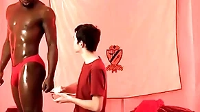 Interracial bareback around cute twink
