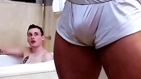 Showerbait chunky dig up interracial shower have a passion with facial