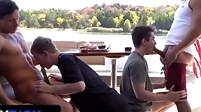 Stepdads jax thirio & dalton riley anent loops pounding their twink stepsons on a knockabout - familydick