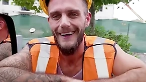 Construction employee gets played added to gets sucked at the end of one's tether a man a substitute alternatively of a particular