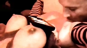 Luvs2cumm69 tittyfucking licking pussy together with fucking his incomparable palmy big boob coitus catholic together with cums on her positively