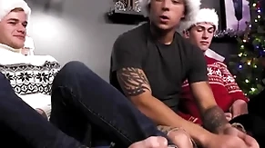 Gay brat fucks bf & his stepbrother all over threesome
