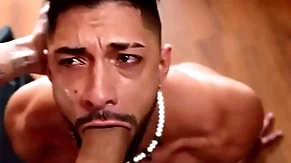 Leandro imprecise fucks mike bebecito's throat with the addition of arse