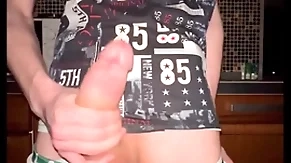 Twink pulls off his pantihose increased by jerks off his hefty 23 cm horseshit
