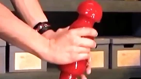 Kinky bdsm ray takes massive dildo