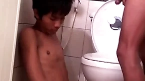 Asian bareback twink fucks pissing gleam encircling doggystyle